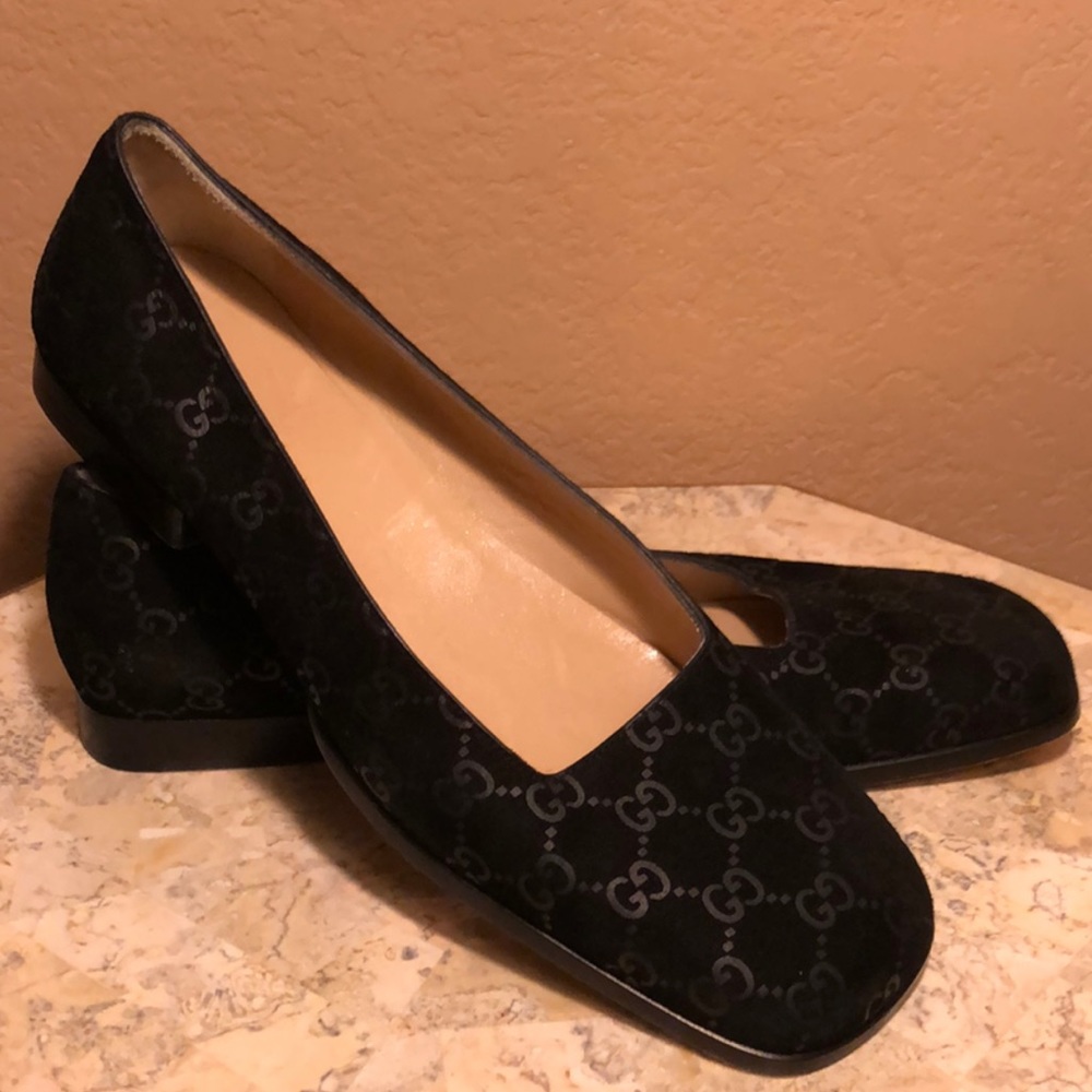 Vintage Gucci Monogram Suede Shoes